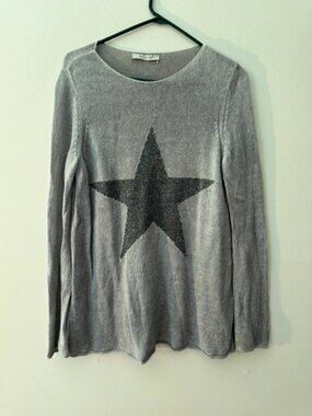 Monari Italy Star Sweater – Soft Gray Knit